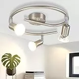 muyuua LED Deckenstrahler 3 Flammig Deckenlampe: Strahler Spotlight Rund Spot 9W GU10 Modern Deckenleuchte 350° Schwenkbar 3000K Warmweiß Dreiflammig Innen Deckenspot für Küche Wohnzimmer Flur