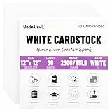 30 Blatt weißer Karton – 12 x 12 Zoll, schweres 230 g/85 lb-Umschlagkartonpapier, perfekt für Scrapbooking, Basteln, Visitenkarten, UAP05WH030