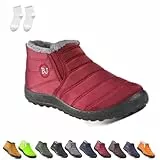 WIWIDANG Fußfit Komfort-Winterstiefel, Boojoy Winterstiefel für Damen Herren, Winter Wasserdichte Pelzfutter Stiefeletten (Rot, M, Erwachsene, Damen, 42, Numerisch, EU Schuhgrößensystem, M)