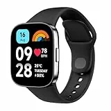 MoKo Sport Armband nur Kompatibel mit Redmi Watch 3 Active Armband, TPU Ersatzarmband Uhrenarmband für Herren Damen, Schwarz