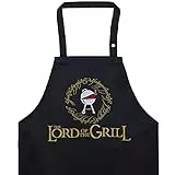 EXPRESS-STICKEREI BBQ Grillschürze - Lustige Kochschürze für Grillfans - Verstellbare Latzschürze für Männer/Frauen - Küchenschürze mit Spruch The lord of the grill