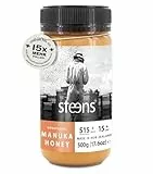Steens Manuka Honey MGO 515+ - 500 g rein roher 100% zertifizierter UMF 15+ Manuka Honig - abgefüllt und versiegelt in Neuseeland