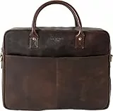 HOLZRICHTER Berlin - Große Aktentasche aus Leder (No 1-1), 30 x 39 x 10 cm Laptoptasche für Herren, Hochwertiges 15' Briefcase für die Arbeit, Businesstasche in Marone