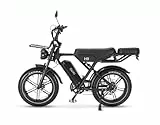 OUXI H9 E-Bike 20 Zoll Fatbike Elektrofahrrad Pedelec, 250W Motor 60Nm, 48V 15Ah Akku 60km, Hydraulische Scheibenbremsen, Vollfederung, Gepäckträger vorne & hinten, mit Blinker (H9)