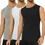 Falechay 3er Pack Unterhemd Herren 100% Gekämmte Baumwolle Tank Top Herren Ärmelloses Unterhemden Schwarz-Weiß-Grau XXL