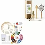 MAKEASY 205 PCS Stickerei Set & 6er-Set Macha Tea Set