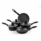 Russell Hobbs RH02814EU7 Metallic Marble Kochpfannen-Set - Antihaft-Küchengeschirr, 20/24-cm-Pfannen, 16/18/20-cm-Töpfe, Deckel aus gehärtetem Glas mit Dampfschlitzen, Induktionskochfeld geeignet
