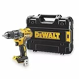 DEWALT18 Volt 2-Gang Akku-Bohrschrauber (bürstenloser Motor, Vollmetallgetriebe,15-stufiges Drehmomentmodul, 13 mm Schnellspann-Bohrfutter, LED-Leuchte, Lieferung ohne Akku & Ladegerät), DCD791NT-XJ