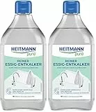 HEITMANN pure Reiner Essig-Entkalker | Natürlicher Kalkreiniger für Küche & Bad | Essigreiniger gegen Kalk & Gerüche | Umweltfreundlicher Entkalker für Oberflächen & Geräte | 500 ml (Packung mit 2)