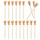 Leikurvo 18 Stück Hexenbesen Bleistifte, Bleistifte Natur aus Holz Multifunktional Bleistift für Partys Geschenke Details Dekoration Halloween