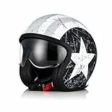 ORIGINE Jet-Motorradhelm mit Schutzbrille, ECE 22-06-Zulassung (Rebel Star Grey, L)