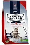 Happy Cat 70558 - Culinary Adult Voralpen Rind - Katzen-Trockenfutter für ausgewachsene Katzen und Kater - 1,3 kg Inhalt