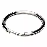 Merriway BH04466 50 mm Vernickelter Split-Schlüsselring, Weiß, 3 Stück
