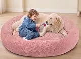 SAVFOX Hundebetten, Plüsch, beruhigend, Donutform, bequem, Kuschelbett für kleine bis sehr große Hunde und für Katzen, Kunstfell, waschbar, mehrere Größen: XS–XXL