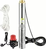 VEVOR 3' Tiefbrunnenpumpe 550W Brunnenpumpe Max. Durchfluss 50L/min Tauchpumpe Max. Förderhöhe 89m Tauchwasserpumpe Sandbeständig
