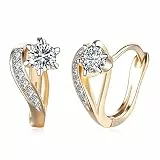 Viwind Ohrringe für Frauen Cubic Zirkonia Huggie Twist Split Shank Click Hoop Ohrringe Verlobung Schmuck Geschenk