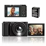 Rollei Compactline 10X Flip Screen Digitalkamera 64MP 4K Kamera Fotokamera 10X Optischer Zoom Selfie Fotoapparat mit 180° Flip 2,88' Bildschirm für Teens Anfänger, Digital-Kamera-Fotoapparat-Camera