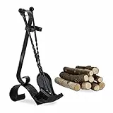 Relaxdays Gusseisen, schwarz Kaminbesteck antik, 4-TLG Kamingarnitur mit Schaufel, Besen und Schürhaken, Kaminzubehör, Steel