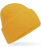 Hatstar Warme Damen Beanie Mütze | Herren Grobstrick Wintermütze | Wollmütze Strickmütze | Unisex für Damen und Herren | Weich und Dick (Ocker Gelb)