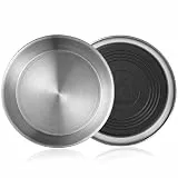 Edelstahl Katzennäpfe, 2 Stück Metall Katzen Näpfe für Futter und Wasser, mit Anti Whisker Fatigue, rutschfest