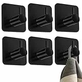 4happy Haken selbstklebend, 6er Stück, Klebehaken Edelstahl wasserfest, Handtuchhalter schwarz ohne Bohren, Selbstklebende Wandhaken als Handtuchhaken ohne Bohren, Ideal für Badzimmer