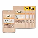 Dogs'n Tiger Adult Hundesnacks, Fatzke Trainingsleckerli aus 99% Fleisch – artgerechte Hundeleckerlis ohne Zucker, künstliche Aromen – gut verträglich (gefriergetrocknetes Entenbrustfilet, 5 x 80g
