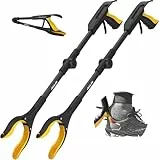 Jellas 2 Stück Faltbare Greifer mit Schuhlöffel, 0°- 180° abgewinkelter Arm, 80cm Langer Greif-Werkzeug mit Magnetspitzen für die Müllabfuhr, Abfallsammlung, Armverlängerung, RGDF01 (gelb)