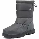 BARFULKER Winterstiefel Herren Damen Wasserdicht Winterschuhe Warm Gefüttert Schneestiefel Leicht Wanderschuhe Trekkingschuhe Rutschfest Stiefel,Grau 45 EU