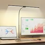 JACKYLED Schreibtischlampen 76 cm schreibtisch licht mit Y, Faltkopf, 24W stufenlos dimmbar & Farbwechsel, Touch-&Fernbedienung,flexibler Schwanenhals LED Lampe fur Buro. Arbeit, Lesen, Basteln