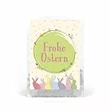 Frohe Ostern Samentütchen 10er Set Pastell - Blumensamen Gastgeschenk zu Ostern mit Hasen Motiv - Samen Geschenk für Osterfeier, Gäste oder Kunden - Logbuch-Verlag