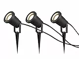 Trio Leuchten Außen Strahler Ubangi 3er-Set 800260342, Aluminium Druckguss Schwarz matt, exkl. 1x GU10, Anthrazit