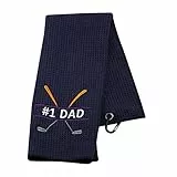 NOBRANDS Novlty Papa Geschenk Opa Geschenk Golf-Handtuch für Vatertag Geburtstag Geschenk (#1 Papa Golf Handtuch EU)