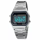Nicoone Luxuriöse Business-Armbanduhr, 30 m, wasserdicht, Edelstahl, Sportuhr, Digitaluhr
