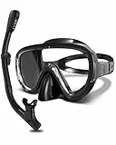 G2RISE Schnorchelset Erwachsene, Taucherbrille Erwachsene, Bequeme Taucherbrille mit Schnorchel mit Gehärteten Glaslinsen & Verbesserter Verstellbarer Schnalle für Schnorcheln, Tauchen, Schwimmen
