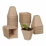 Relaxdays Anzuchttöpfe im 80er Set, biologisch abbaubar, eckig, Papier Pflanztöpfe, HBT: 8 x 8 x 8 cm, Saattöpfe, Natur