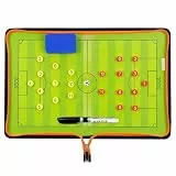 Boclay Fußball Taktiktafel Tragbar Trainer Taktikmappe Coachen Trainer-Mappe Fussball Coach-Board mit Magneten, Boardmarker, Schwamm