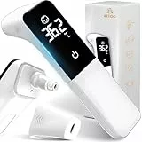 Retoo Fieberthermometer Stirnthermometer Digitales Thermometer Infrarot für Babys und Erwachsene Temperaturmessgerät Hygienisch Fieberalarm LCD Anzeige 20 Speicherabruf Weiß