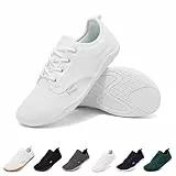 Geweo Barfußschuhe Sneaker Herren Barfuss Schuhe Damen Barfuß Turnschuhe Bequem Laufschuhe Fitnessschuhe Straßenlaufschuhe Sommer Minimalistische Walkingschuhe Barefoot Shoes, Rein Weiß 42 EU