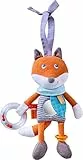 HABA 306686 - Entdeckerfigur Fuchs Foxi - Großes Babyspielzeug für Babyschale, Buggy und Spielbogen, mit Spiegelfolie und Rasselring
