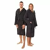 Lavea Mexico - Luxuriöser Bademantel mit Kapuze, 100% Baumwolle, Weich & Saugstark - Ideal für Spa & Zuhause, Unisex Design, Größe XXL, Anthrazit