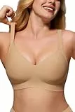 As Fairy Jelly-Strip BH Damen Bügellos Nahtlos, Weicher W-Form Stütze Push Up, U-/Kreuzrücken Wechselbar, V-Ausschnitt Vollabdeckung für Alltag, Dunkelhäutig 85D