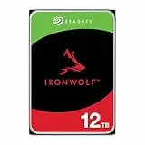 Seagate IronWolf 12TB, NAS Interne Festplatte HDD, 3.5 Zoll, 7200 U/Min, CMR, 256 MB Cache, SATA 6GB/s, silber, inkl. Data Rescue Service (ST12000VNZ008)