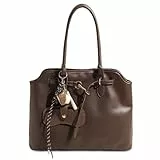unisoul Shopper Tasche Damen Groß, PU-Leder mit Magnetverschluss, Leichte A4 Tote Bag Handtasche inkl. Brillen-Etui, Schultertasche für Arbeit, Uni & Alltag, Braun