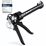 KISTEK® Profi Kartuschenpresse [150-310ml] - Silikonspritze mit 24:1 Übersetzung inkl. Ratgeber - Kartuschenpistole mit gummierten Griffen - Silikonpistole für Silikon, Acryl, Mörtel & Klebstoffe