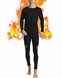 Runhit Thermounterwäsche Herren Winter Funktionsunterwäsche Thermounterhose Herren Unterhosen Lang Funktionswäsche Skiunterwäsche Thermo Unterwäsche Männer Extra Warm 4XL