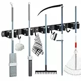 YOCOLE Besenhalterung Wand, 10 Halter und 8 Haken Gerätehalter Edelstahl Besen Mop Halter, Besenstielhalter Gartengerätehalter Wand Selbstklebend für Schrank Balkon Badezimme