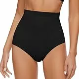 WOWENY Damen Bauchweg Unterhose Shapewear Figurformende Miederslips Shaping Unterwäsche Hohe Taille Anti-Rutsch Miederpant Schwarz