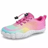 Barfußschuhe Wasserschuhe Kinder Jungen Mädchen Kinder Aqua Schwimmen Nass Riff Schuhe für Strand Pool Wasser Sport Non-Slip Schnell Trocknen(Regenbogen 29)