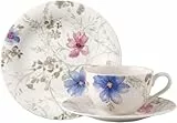 Villeroy & Boch - Mariefleur Gris Basic Kaffee Set 18 Teilig Für 6 Personen, Kaffeeservice, Tafelservice, Geschirr Set, Geschirrset Blumen, Blümchengeschirr, Schönes Geschirr Blumig, Premium Porzellan