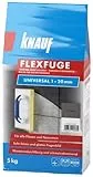Knauf Flexfuge Universal 5 kg Sandgrau, universell einsetzbar für ein besonders glattes Fugenbild auf Wand & Boden im Innen- & Außenbereich, schnellhärtender Fugenmörtel auf Zementbasis